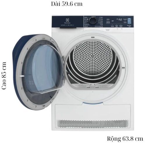 Kích thước máy Sấy Bơm Nhiệt Electrolux 9 Kg EDH903R9WB